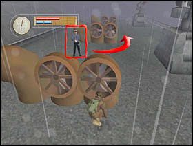 Podbiegamy jeden rząd wentylatorów dalej, czekamy aż strażnik się odwróci i idziemy za nim. - [Solucja] DOCKYARD cz.3 - II Wojna Światowa: Pilot Down - Na Tyłach Wroga - poradnik do gry