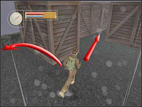 Z tego miejsca idąc w lewo i obchodząc skrzynię zdobywamy drugi sekret, natomiast idąc prosto zdobywamy młot (jeśli nie mamy już miejsca w ekwipunku zostawiamy jakieś dowolnie wybrane rzeczy i później po nie przychodzimy). - [Solucja] DOCKYARD cz.6 - II Wojna Światowa: Pilot Down - Na Tyłach Wroga - poradnik do gry