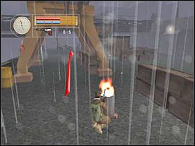 Ogrzewamy się przy palenisku i idziemy za strzałką (Jeśli chcemy możemy wyeliminować tych dwóch - ale strzelamy tylko z pistoletu z tłumikiem - nie chcemy by ich koledzy przyszli im z odsieczą). - [Solucja] DOCKYARD cz.7 - II Wojna Światowa: Pilot Down - Na Tyłach Wroga - poradnik do gry