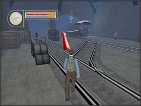 Spokojnie idziemy w stronę lokomotywy i koło niej wychodzimy z zajezdni. - [Solucja] TRAIN DEPOT cz.1 - II Wojna Światowa: Pilot Down - Na Tyłach Wroga - poradnik do gry