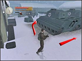 Na rozwidleniu przy czołgach najpierw biegniemy za czołgi... - [Solucja] SIEGFRIED FOREST cz.4 - II Wojna Światowa: Pilot Down - Na Tyłach Wroga - poradnik do gry