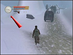 Biegnąc wzdłuż ścieżki docieramy do rozwidlenia. Wybieramy lewą, ośnieżoną odnogę. - [Solucja] SIEGFRIED FOREST cz.5 - II Wojna Światowa: Pilot Down - Na Tyłach Wroga - poradnik do gry