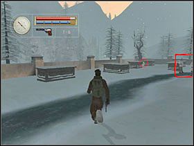 Przebiegamy przez uliczkę i biegniemy w stronę północno-wschodniego rogu cmentarza (uważamy by nie zauważył nas niemiecki patrol) i zabieramy stamtąd sekret. - [Solucja] FRENCH VILLAGE cz.1 - II Wojna Światowa: Pilot Down - Na Tyłach Wroga - poradnik do gry