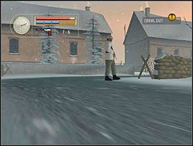 Czekamy, aż szeregowiec znajdzie się mniej więcej w takiej pozycji, wychodzimy spod ciężarówki i skradamy się za niego. - [Solucja] FRENCH VILLAGE cz.1 - II Wojna Światowa: Pilot Down - Na Tyłach Wroga - poradnik do gry