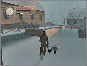 Podbiegamy do murku i przyczajamy się przy nim. - [Solucja] FRENCH VILLAGE cz.1 - II Wojna Światowa: Pilot Down - Na Tyłach Wroga - poradnik do gry