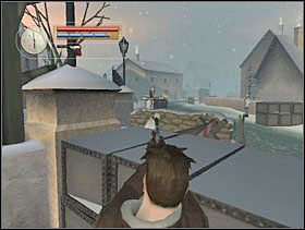 Wychylamy się i najpierw likwidujemy Niemca stojącego najbliżej nas tyłem, następnie tego który chodzi wzdłuż murku po lewej stronie, a na końcu tego stojącego po przeciwnej stronie ulicy. - [Solucja] FRENCH VILLAGE cz.2 - II Wojna Światowa: Pilot Down - Na Tyłach Wroga - poradnik do gry