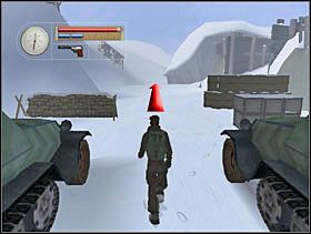 Odwracamy się i biegniemy prosto przed siebie. Za skałą skręcamy w prawo. - [Solucja] OCCUPIED FORT cz.2 - II Wojna Światowa: Pilot Down - Na Tyłach Wroga - poradnik do gry