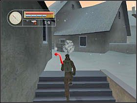 Wbiegamy po schodach i obiegamy budynek w lewo. - [Solucja] FRENCH VILLAGE cz.3 - II Wojna Światowa: Pilot Down - Na Tyłach Wroga - poradnik do gry