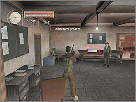 Podchodzimy do kobiety (nie przejmujemy się czerwonym wskaźnikiem nad jej głową) i dajemy jej dokumenty. - [Solucja] FRENCH VILLAGE cz.5 - II Wojna Światowa: Pilot Down - Na Tyłach Wroga - poradnik do gry