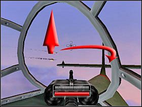 Nalot z boku: Samolot bliżej robi delikatny łuk i przelatuje tuż nad nami, z kolei samolot dalej robi olbrzymi łuk: mija linię naszego ogona i wraca z powrotem by odlecieć na stronę z której przyleciał. Atak symetryczny (z drugiej strony wygląda tak samo). - [Solucja] AIRBORNE PURSUIT cz.1 - II Wojna Światowa: Pilot Down - Na Tyłach Wroga - poradnik do gry