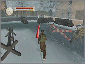 Odwracamy się, mijamy stajnię i podbiegamy do Niemców stojących przy beczkach. Musimy podejść do beczek pod odpowiednim kątem inaczej zostaniemy dostrzeżeni. - [Solucja] FRENCH VILLAGE cz.4 - II Wojna Światowa: Pilot Down - Na Tyłach Wroga - poradnik do gry