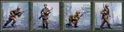 Wszystkie rodzaje piechoty mogą przybierać kilka postaw (od lewej) - Piechota - Blitzkrieg 2 - poradnik do gry