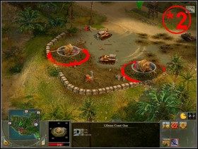 Artylerię wroga w punkcie *2 zniszcz bombowcami, podobnie możesz uczynić z innymi japońskimi bateriami w punktach - Rozdział 3 - Misja Battle for Leyte - Blitzkrieg 2 - poradnik do gry