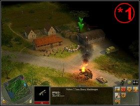 Odpocznij chwilę w tym miejscu - zabezpiecz się od strony zabudowań w - Rozdział 1 - Misja Dangerous Steps - Blitzkrieg 2 - poradnik do gry