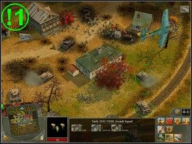 Gdybyś wzywał posiłki to będą się one pojawiać na drodze w punkcie oznaczonym zielonym wykrzyknikiem - Rozdział 3 - Misja Big Brother - Blitzkrieg 2 - poradnik do gry