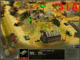 Ten skraj wioski powinien być już w miarę bezpieczny i możesz teraz ruszać do natarcia na kolejny cel misji (lokacja *3 -sztab wroga) siłami, które zgromadziłeś w niedawno zdobytej strefie zaopatrzeniowej (*2 ) - Rozdział 3 - Misja Easy Moves - Blitzkrieg 2 - poradnik do gry