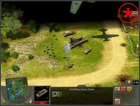 Ostrzelaj też lub zbombarduj punkt * gdzie stoi wielki moździerz Karl, rozwal go (drugi sekretny cel misji) - Rozdział 2 - Misja główna Sevastopol Defense - Blitzkrieg 2 - poradnik do gry