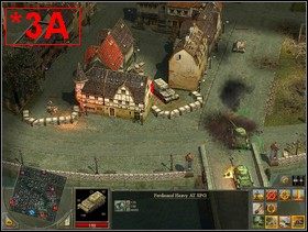 Niemiecka obrona mostów *3A, *3B i *3C wygląda tak, że masz kilka armat p-panc (2-3) po Twojej stronie mostu plus czasami jakiś czołg/Hetzer a po drugiej stronie (niemieckiej) są również stanowiska armat p-panc (rozwal je szturmowcami lub artylerią) oraz potwór Ferdynand i Hetzer (*3A ) i okopany T - Rozdział 4 - Misja główna The Berlin Prize - Blitzkrieg 2 - poradnik do gry