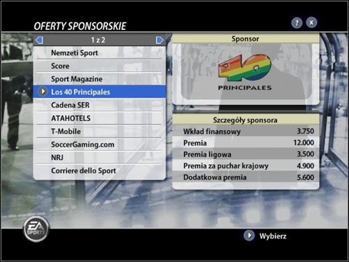 Wybór odpowiedniego sponsora to podstawa do zapewnienia klubowej kasie płynności finansowej - Sponsorzy | Tryb menedżerski FIFA 06 - FIFA 06 - poradnik do gry
