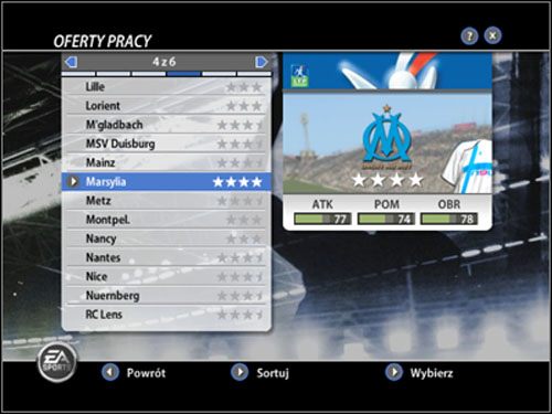 Gdy wybierzemy klub dla siebie, dostajemy maila od prezesa z żądaniami na najbliższy sezon - Początek | Tryb menedżerski - FIFA 06 - poradnik do gry