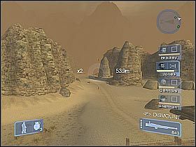 Po zlikwidowaniu wszystkich widocznych gostków (pamiętaj, że kolejni mogą się jeszcze przez pewien czas pojawiać) zbierz w jednym miejscu całą drużynę (screen 1) i ruszaj w stronę ścieżki, którą przyjechał czołg (jeep najprawdopodobniej już został zniszczony) - Misja 9 - Desert Fire cz.3 | Conflict Global Storm - Conflict: Global Storm - poradnik do gry