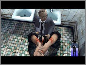 Carla wydedukuje między innymi, że ofiara do ostatniego momentu nie widziała mordercy, była przez niego zaskoczona i nie miała czasu, aby zareagować, i że morderca jest leworęczny - RECONSTRUCTION Kostnica | Fahrenheit - Fahrenheit - poradnik do gry