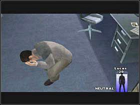 Uwaga: tylko trzy elementy zręcznościowe podczas tej sceny nie ułatwią Ci zadania, wręcz przeciwnie - po ich wykonaniu Lucas zacznie się tak dziwnie zachowywać, że Tyler stanie się bardzo podejrzliwy i już po Tobie - FACE OFF Bank Naser & Jones | Fahrenheit - Fahrenheit - poradnik do gry