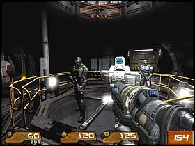 Zniszcz wszystkie roboty (#153) i poczekaj, aż maszyna otworzy kopułę, którą otoczona jest broń - [Solucja] Data Storage Terminal | Quake 4 - Quake 4 - poradnik do gry