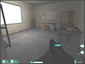 Trzymaj się lewej ściany, a zajdziesz do drzwi, które otwórz - Exeunt Omnes (4) | Interwał 03-D | FEAR - F.E.A.R.: First Encounter Assault Recon - poradnik do gry