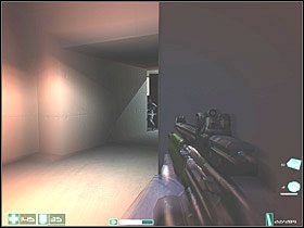 Potem przez przerwę w barierkach zeskocz ostrożnie po rusztowaniach na dół - Bishop (4) | Interwał 05-A | FEAR - F.E.A.R.: First Encounter Assault Recon - poradnik do gry