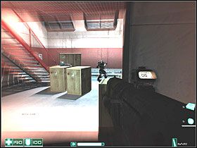 Wejdź po drabinie, potem po schodach i po moście - Obejście (2) | Interwał 09-B | FEAR - F.E.A.R.: First Encounter Assault Recon - poradnik do gry