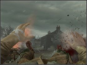 Nie ujdziesz jednak daleko bo na ziemię powali Cię (baaardzo efektownie) pobliska eksplozja. - [Solucja] Rozdział 13 The All Americans Part 2 cz.2 - Brothers in Arms: Earned in Blood - poradnik do gry