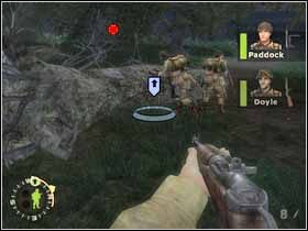 Następnie razem ze swoimi ludźmi przebiegnij na lewą stronę drogi (nie zasuwaj drogą bo na jej końcu jest stanowisko karabinu maszynowego MG42, który was posieka !) i dalej, w stronę pobliskich drzew. Szybko ustaw swoich ludzi przy pobliskim zwalonym pniaku i każ im strzelać do Niemców biegnących na lewo, sam zaś piorunem obróć się w prawo i zabij dwóch Szwabów podbiegających do kolejnej furmanki przy drodze. - [Solucja] Rozdział 1 Roses all the way cz.2 - Brothers in Arms: Earned in Blood - poradnik do gry