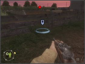 Potem (kierując się żółtą strzałką na kompasie) ruszaj w stronę pobliskiej wioski. Przed nią po lewej stronie drogi będzie drewniany płot - ustaw za nim swoich ludzi i każ im otworzyć ogień do Niemców stojących na polu nieopodal a sam obejdż Szwabów z lewej i zastrzel. - [Solucja] Rozdział 2 Action at St. Martin cz.1 - Brothers in Arms: Earned in Blood - poradnik do gry