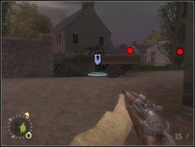 Potem ruszaj dalej. Ustaw ludzi za pobliską ciężarówką i nakaż im ostrzał najbliższych Niemców. - [Solucja] Rozdział 2 Action at St. Martin cz.1 - Brothers in Arms: Earned in Blood - poradnik do gry