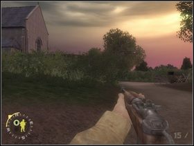 Następnie ruszaj drogą na północ, w kierunku kościoła. - [Solucja] Rozdział 2 Action at St. Martin cz.2 - Brothers in Arms: Earned in Blood - poradnik do gry