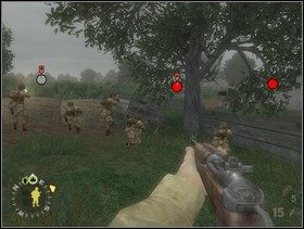 ... ustaw wszystkich swoich ludzi za pobliskimi przeszkodami. Sekcja szturmowa niech strzela do Niemiaszków po lewej (najbliższych) a wsparcia - do Szkopów dalej i po prawej. - [Solucja] Rozdział 3 Three Patrol Action cz.2 - Brothers in Arms: Earned in Blood - poradnik do gry