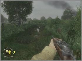 Ty zaś znowu obejdź Fryców z lewej likwidując ich po kolei - najpierw tych ostrzeliwanych przez szturmanów, potem tych do których strzela Twoje wsparcie. Rozwal też pojedynczego Szwaba, który wcześniej strzelał z MG42 a kiedy zacząłeś obchodzić Niemców porzucił stanowisko. - [Solucja] Rozdział 3 Three Patrol Action cz.2 - Brothers in Arms: Earned in Blood - poradnik do gry