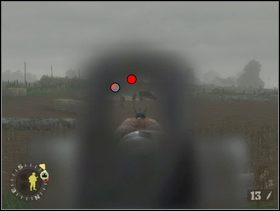 Od razu też dwóch Niemców spróbuje zmienić pozycje biegnąc koło transportera. Tych postaraj się zastrzelić, zawsze to mniej wrogów do zlikwidowania później. - [Solucja] Rozdział 3 Three Patrol Action cz.3 - Brothers in Arms: Earned in Blood - poradnik do gry