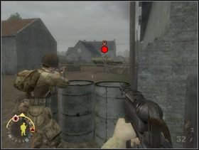 Po wykończeniu niemieckich piechurów obejdż z lewej strony budynek, podejdż bliżej transportera (spokojnie, nie obróci się w Twoją stronę) i zabij strzelca. - [Solucja] Rozdział 3 Three Patrol Action cz.3 - Brothers in Arms: Earned in Blood - poradnik do gry