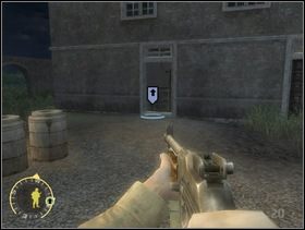 Potem ustaw swoich szturmanów przy zastawionym beczkami wejściu do dworku (na lewo od głównego wejścia do budynku). - [Solucja] Rozdział 5 Chateau Colombieres cz.1 - Brothers in Arms: Earned in Blood - poradnik do gry