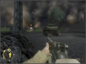 Obróć się w prawo i wyślij czołg drogą kawałek do przodu ale nie za daleko. Każ mu skupić swój ogień na Niemcach z lewej. - [Solucja] Rozdział 5 Chateau Colombieres cz.2 - Brothers in Arms: Earned in Blood - poradnik do gry