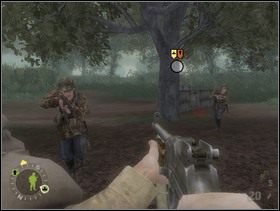 Sam obejdź Niemców z prawej i błyskawicznie zabij w krótkiej walce (uważaj na Szkopa z MP44). Jeśli chcesz możesz też nakazać sekcji wsparcia szturm na tego wroga. - [Solucja] Rozdział 6 Bloody Gulch cz.2 - Brothers in Arms: Earned in Blood - poradnik do gry