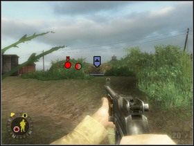 Tuż za mostem skręć w prawo, ustaw kolegów za żywopłotem i powybijaj stamtąd Niemiaszków do których strzela Twoje wsparcie oraz Szkopa-celowniczego MG42, który porzucił ckm (po prawej). - [Solucja] Rozdział 7 Eviction Notice cz.2 - Brothers in Arms: Earned in Blood - poradnik do gry