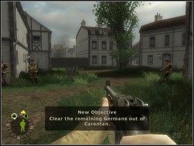 Twoje zadanie - oczyścić miasto Carentan z pozostałych Niemców - [Solucja] Rozdział 8 Close Quarters cz.1 - Brothers in Arms: Earned in Blood - poradnik do gry