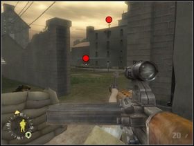 Potem podejdź trochę bliżej , szybko zabij snajpera na dachu i schowaj się przed ogniem MG42. Powinieneś teraz obejść za żywopłotem po lewej stronie drogi Niemców którzy mają stanowiska bardziej z przodu. - [Solucja] Rozdział 11 Run of the Mill cz.3 - Brothers in Arms: Earned in Blood - poradnik do gry