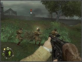 Ekipa z prawej ostrzeliwuje Szkopów przy murku ... - [Solucja] Rozdział 12 The All Americans Part 1 cz.2 - Brothers in Arms: Earned in Blood - poradnik do gry