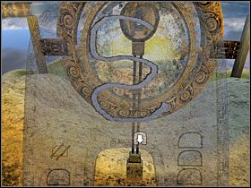 Podbiegłem teraz do piedestału i wcisnąłem znak kuli na plaży - 18 NOLOBEN cz.7 | Myst V Koniec Wieków - Myst V: Koniec Wieków - poradnik do gry