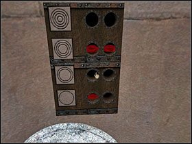 Wciskając przyciski pod nimi zamknąłem wszystkie blaszki, a następnie wdusiłem duży żółty przycisk - 38 LAKIAHN cz.3 | Myst V Koniec Wieków - Myst V: Koniec Wieków - poradnik do gry