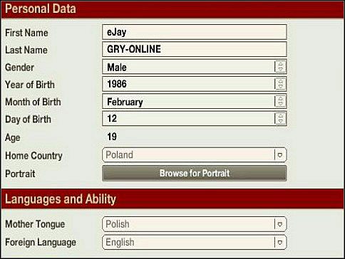 Po wybraniu lig czekają na nas ustawienia personalne - Wybór kariery | Początki | FIFA Manager 06 - FIFA Manager 06 - poradnik do gry